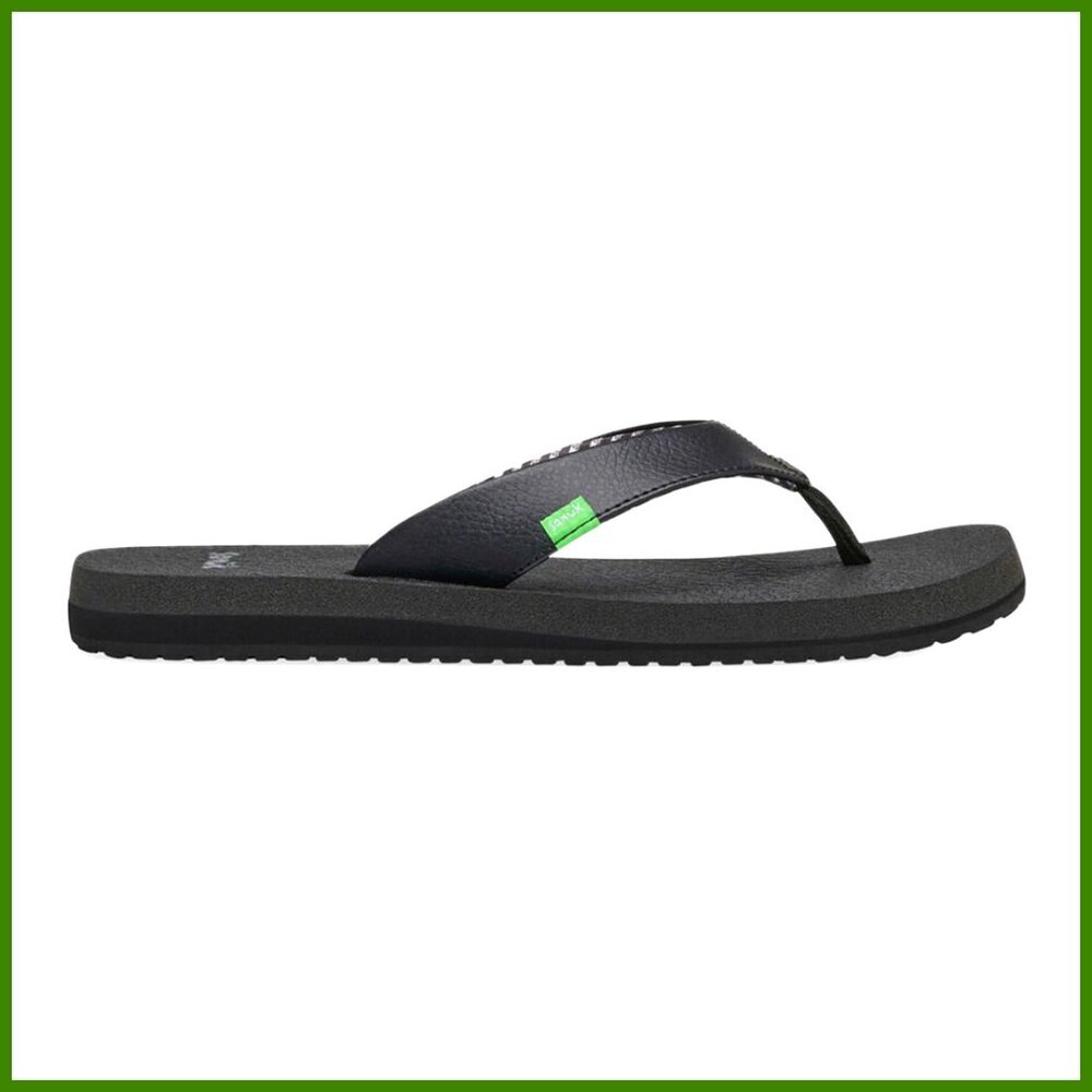Memory Foam Yoga Mat Flip Flops with Synthetic Leather Straps